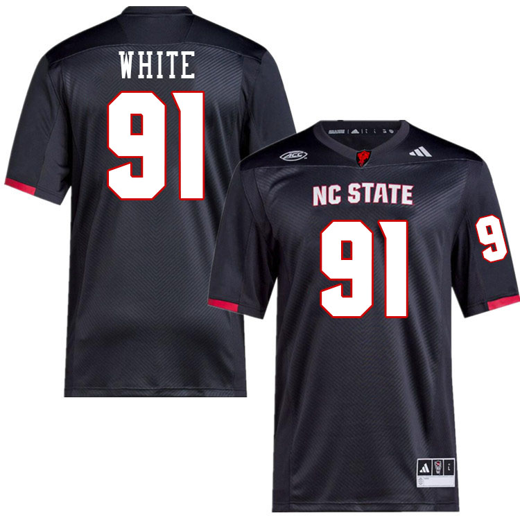 NC State Wolfpack #91 Bruce White College Football Jerseys Stitched-Black NC State Wolfpack #91 Bruce White College Football Jerseys Stitched-Black